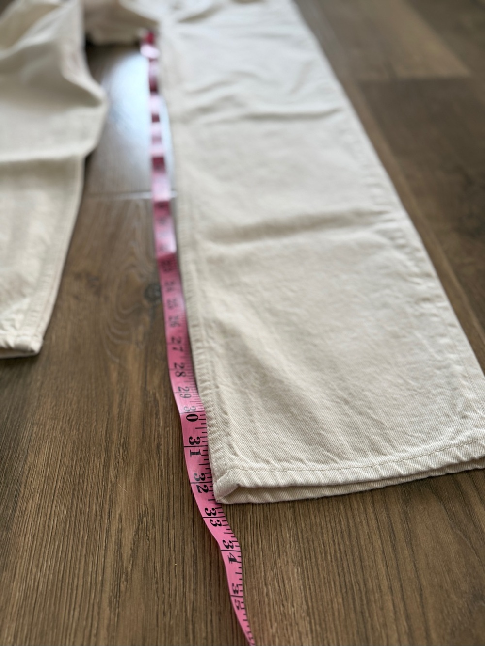 Zara 100%Cotton Cream Wide Leg Jeans - Picture 8 of 13